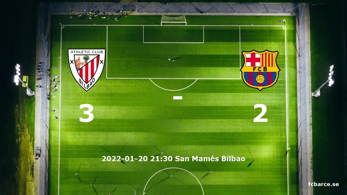 Athletic Club mot FC Barcelona tidslinje och laguppställning