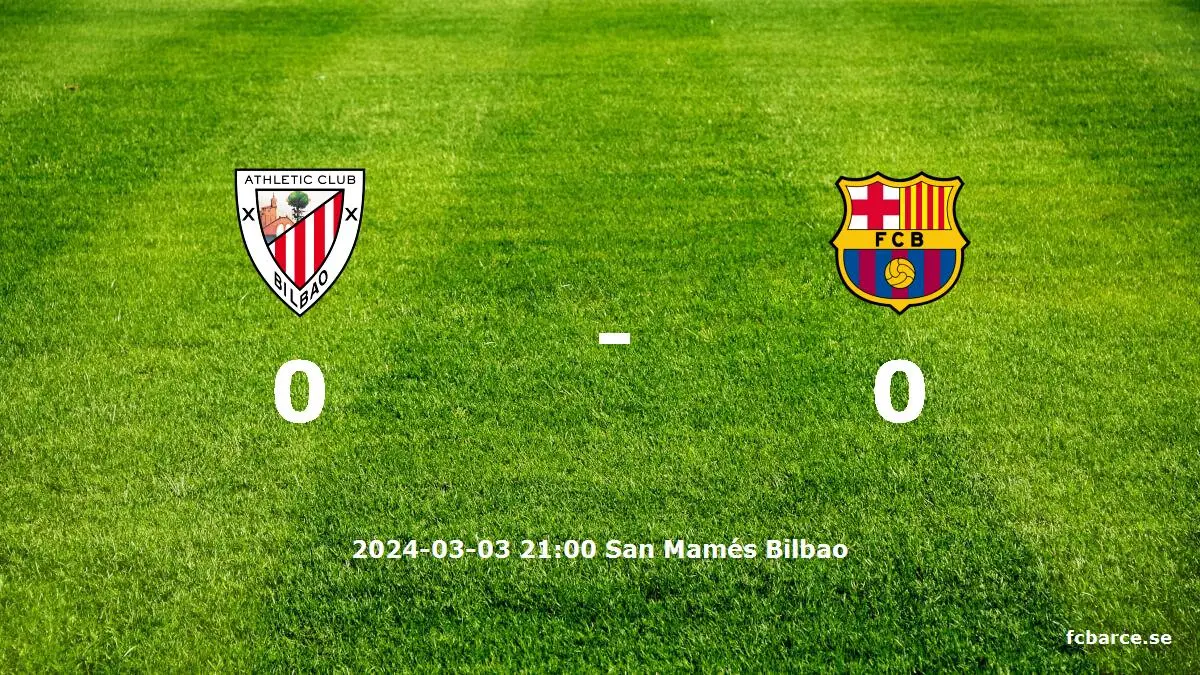 Athletic Club mot FC Barcelona tidslinje och laguppställning