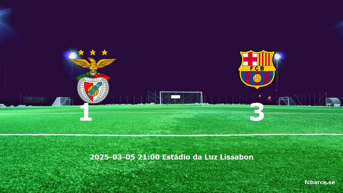 Benfica mot Barcelona tidslinje och laguppställning