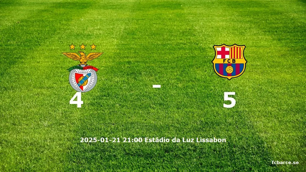Benfica mot FC Barcelona tidslinje och laguppställning