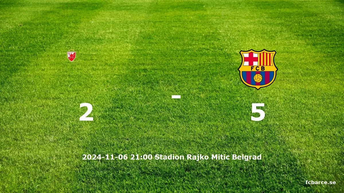 Crvena Zvezda mot FC Barcelona tidslinje och laguppställning