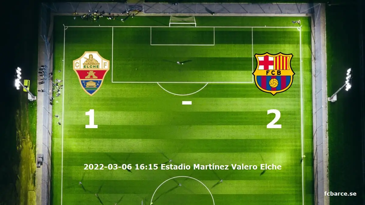 Elche CF mot FC Barcelona tidslinje och laguppställning