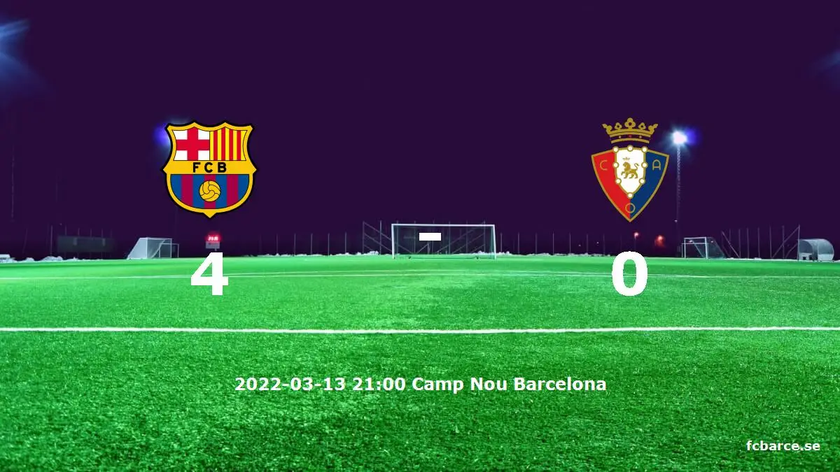 FC Barcelona mot CA Osasuna tidslinje och laguppställning