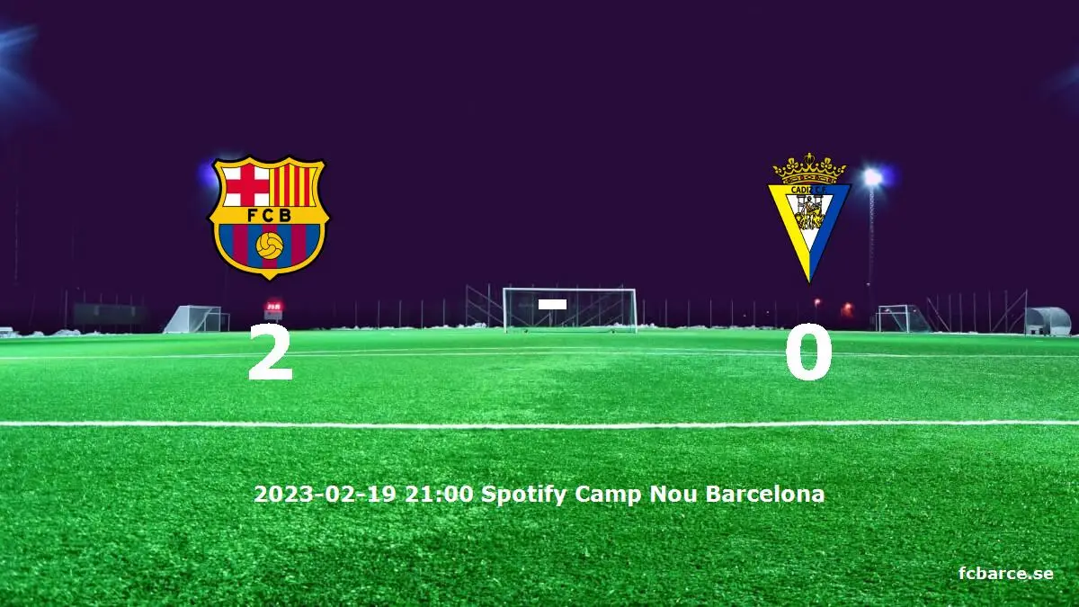 FC Barcelona mot Cádiz CF tidslinje och laguppställning