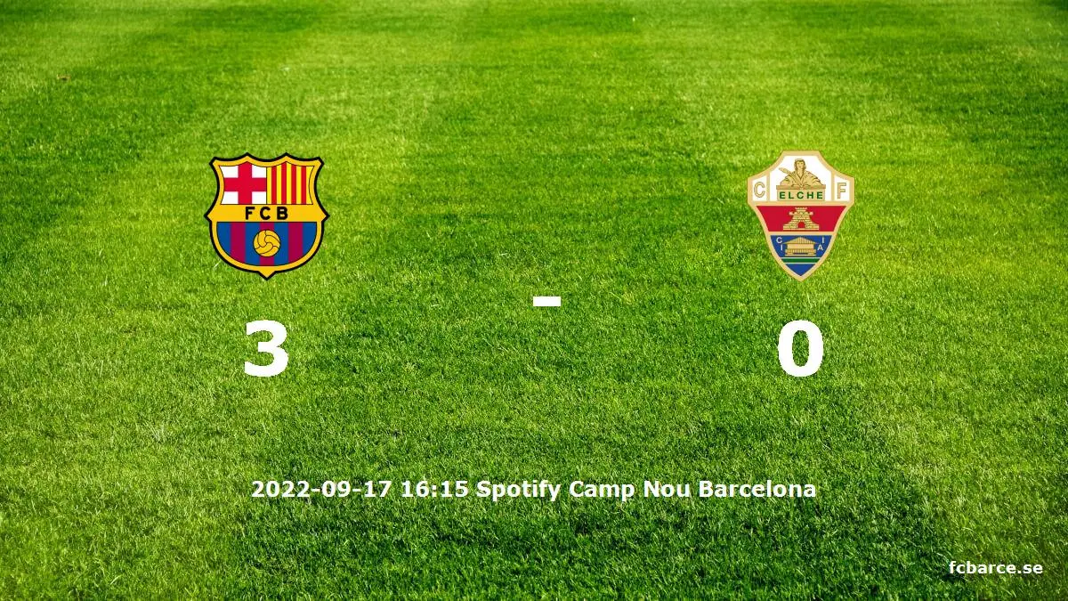 FC Barcelona mot Elche CF tidslinje och laguppställning