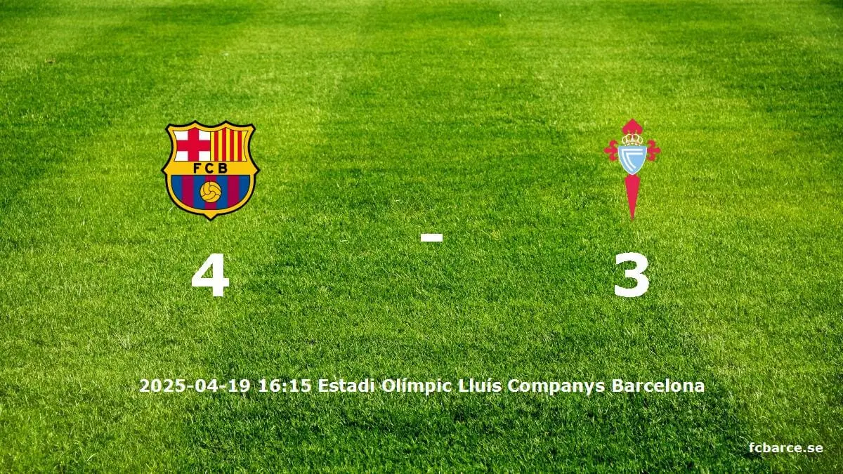 FC Barcelona mot RC Celta tidslinje och laguppställning