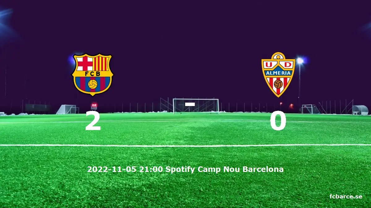 FC Barcelona mot UD Almería tidslinje och laguppställning