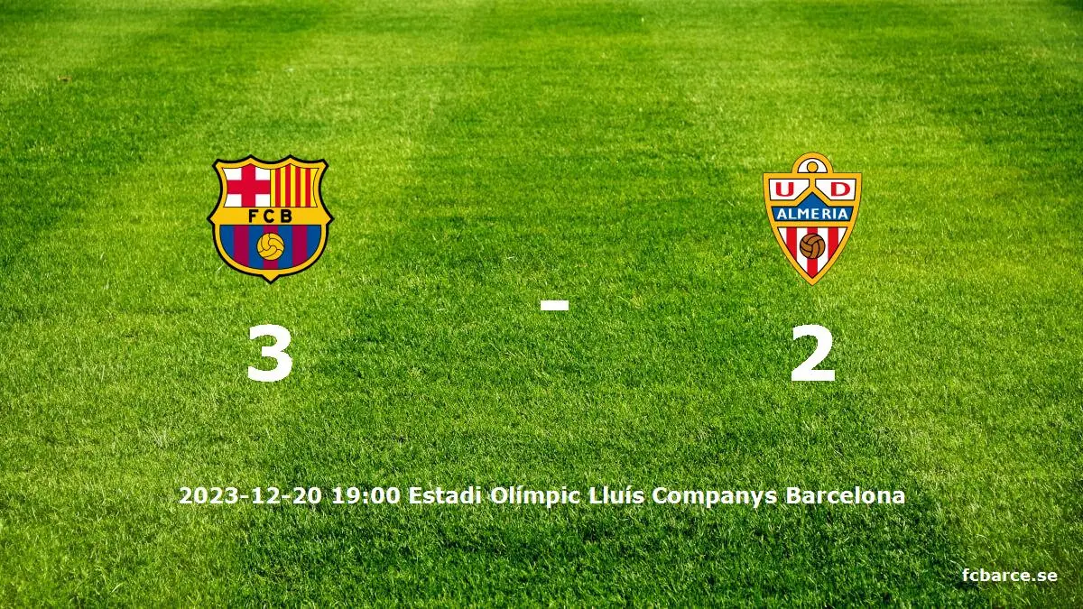 FC Barcelona mot UD Almería tidslinje och laguppställning