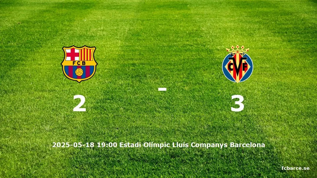FC Barcelona mot Villarreal CF tidslinje och laguppställning