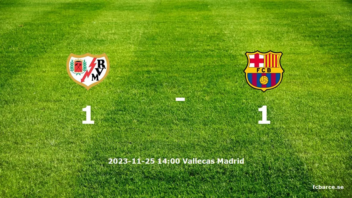 Rayo Vallecano mot FC Barcelona tidslinje och laguppställning