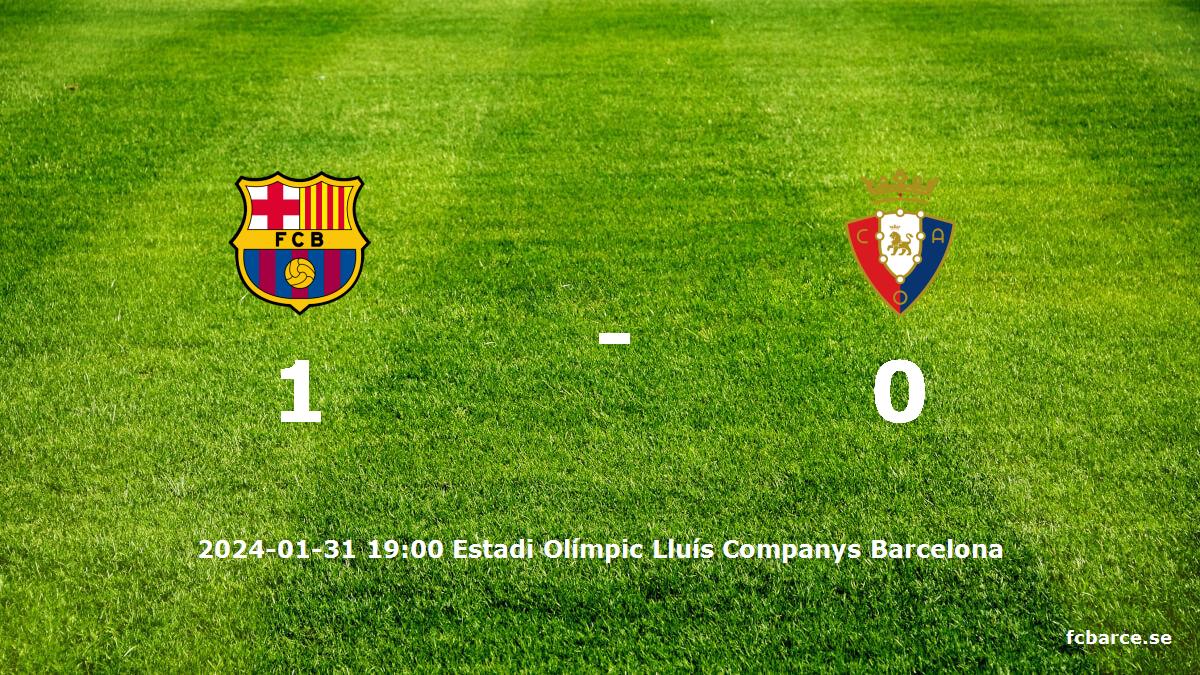 FC Barcelona mot CA Osasuna tidslinje och laguppställning