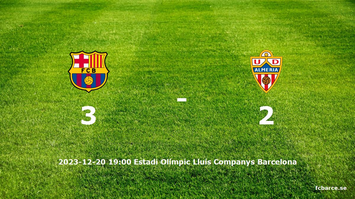 FC Barcelona mot UD Almería tidslinje och laguppställning