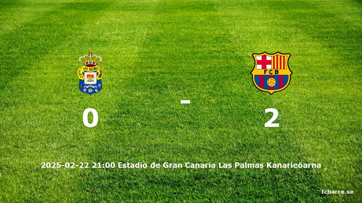 UD Las Palmas mot Barcelona tidslinje och laguppställning